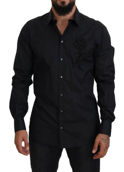 Black Roses Slim Fit Cotton Shirt