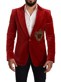 Red Velvet Logo Embroidery SICILIA Blazer