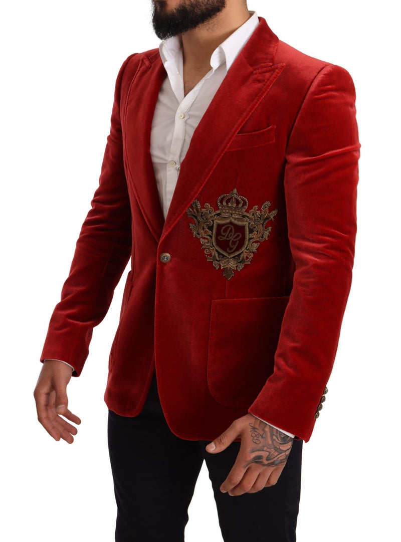 Red Velvet Logo Embroidery SICILIA Blazer