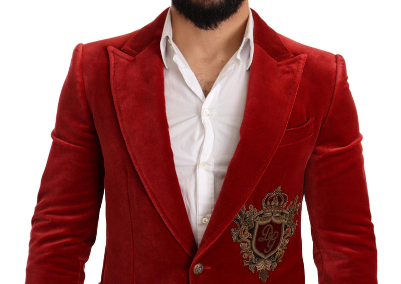 Red Velvet Logo Embroidery SICILIA Blazer