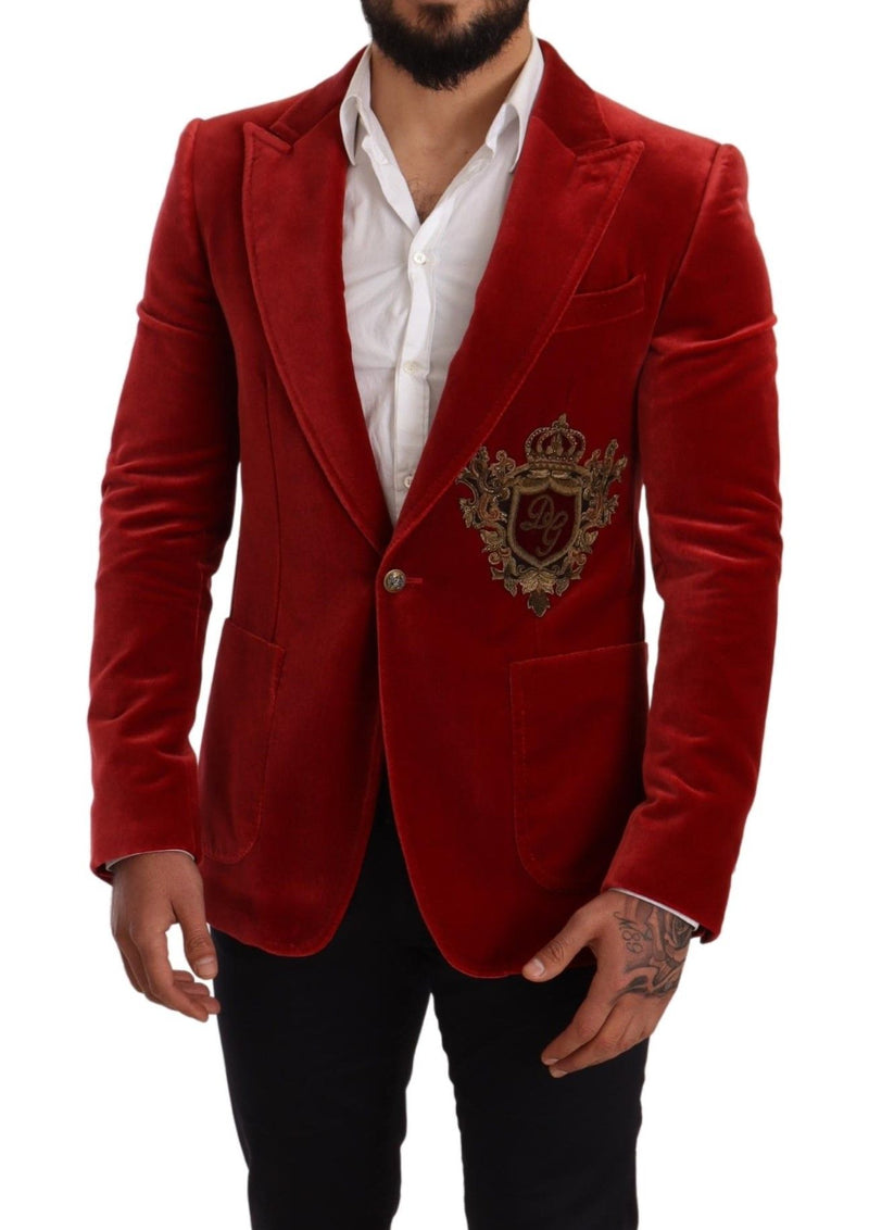 Red Velvet Logo Embroidery SICILIA Blazer