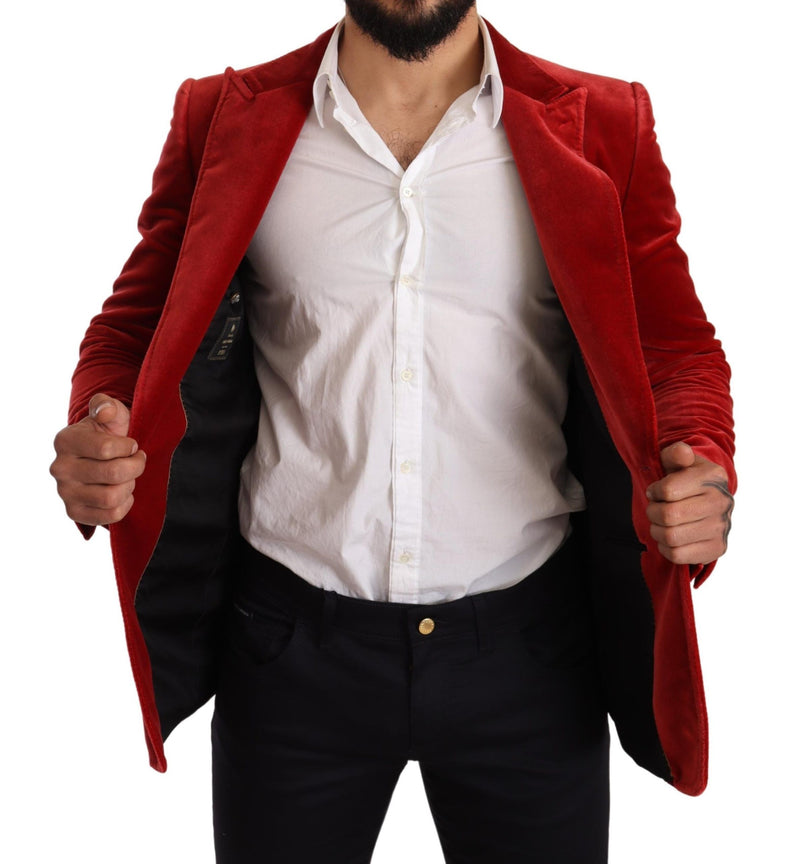 Red Velvet Logo Embroidery SICILIA Blazer