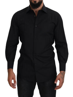 Black GOLD Cotton Collared Long Sleeve Shirt