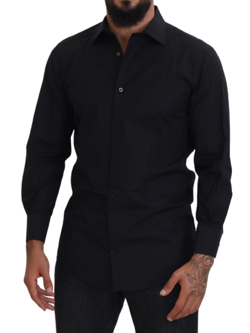 Black GOLD Cotton Collared Long Sleeve Shirt