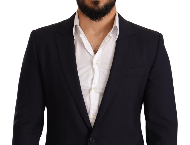 Navy Blue Wool Slim Fit MARTINI Blazer