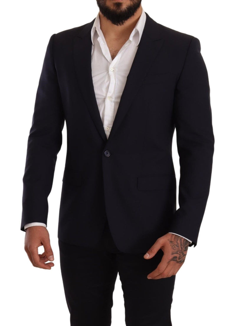 Navy Blue Wool Slim Fit MARTINI Blazer