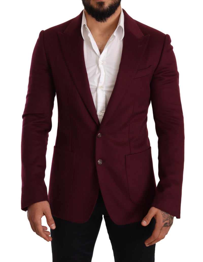 Maroon Cashmere Slim Fit Coat Jacket Blazer