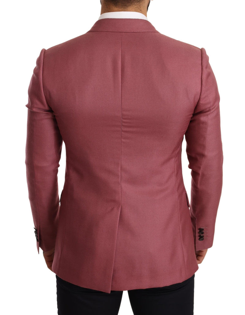 Pink Cashmere Silk Slim Fit Coat Blazer