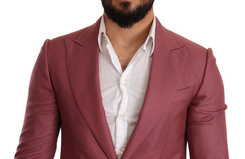 Pink Cashmere Silk Slim Fit Coat Blazer