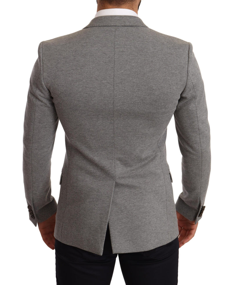 Gray Cotton Slim Fit Jacket Coat Blazer