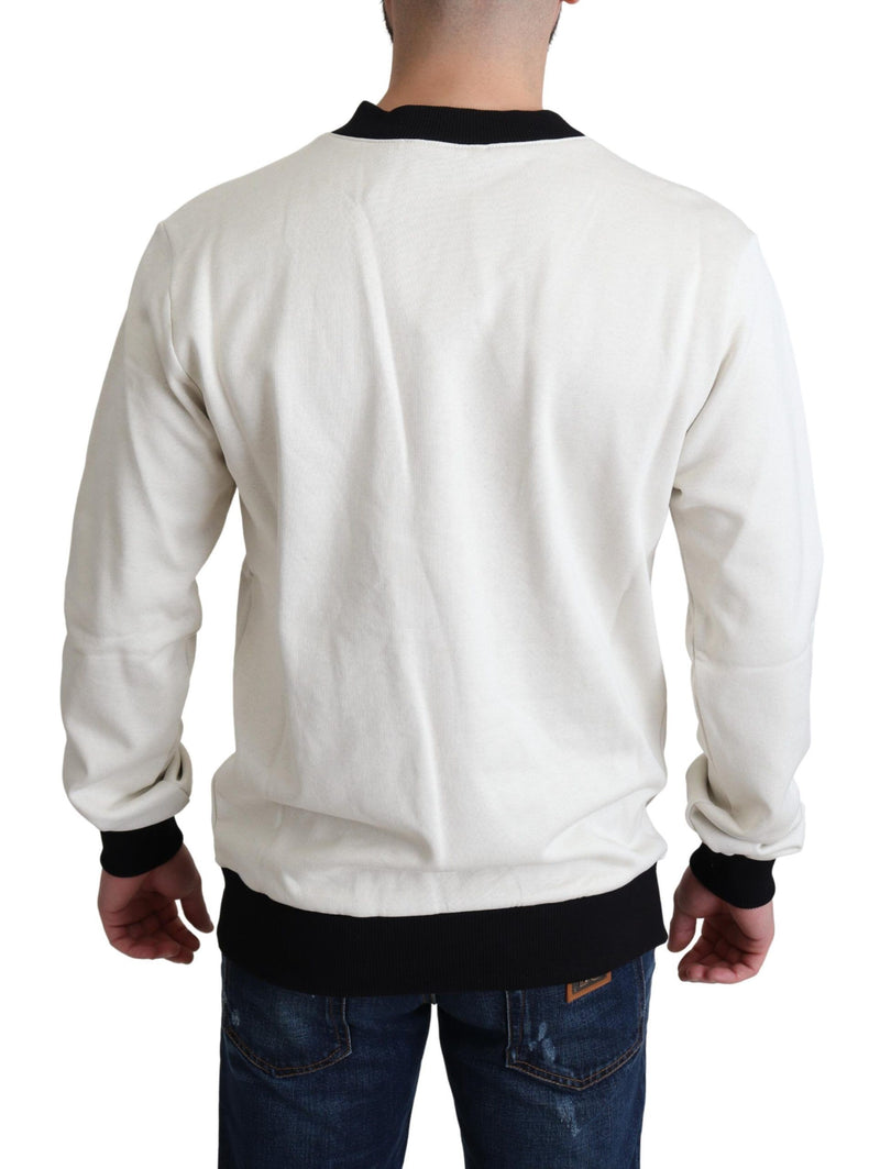 White Crown King Cotton Pullover  Sweater