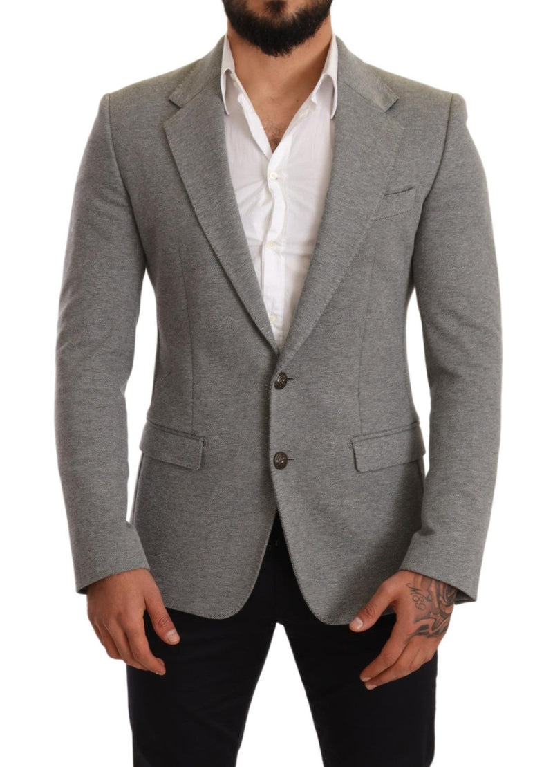 Gray Cotton Slim Fit Jacket Coat Blazer