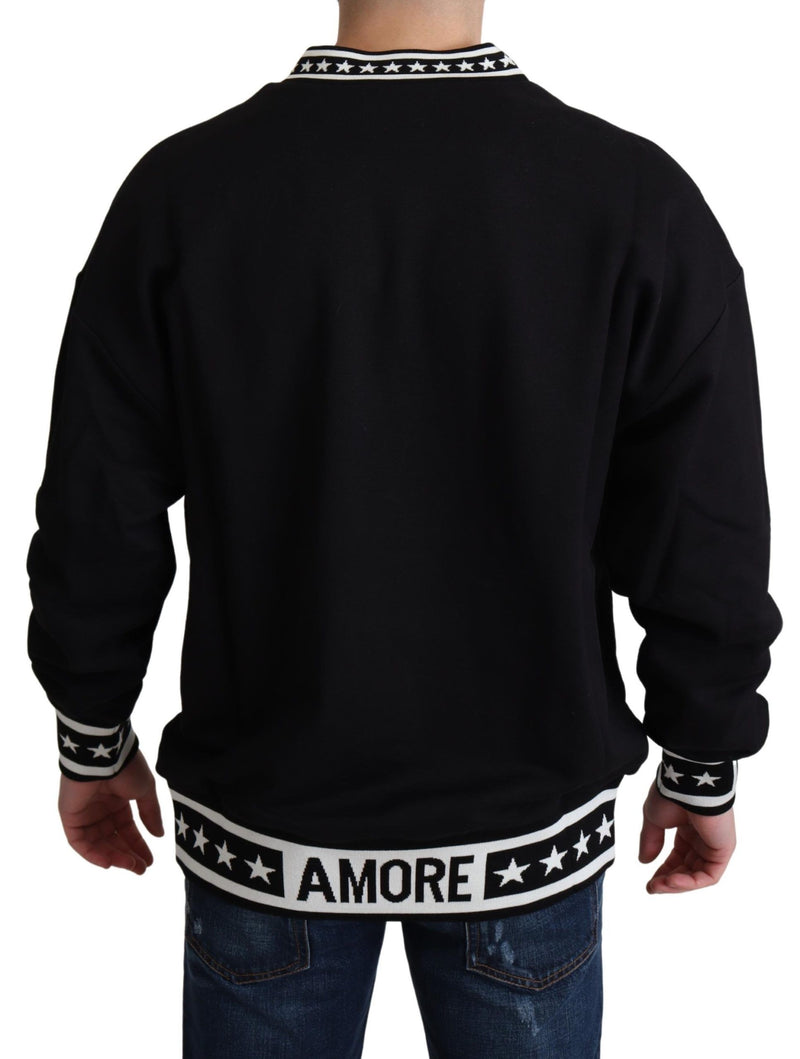 Black DG AMORE DNA Pullover Mens Sweater