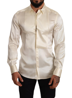 White GOLD Formal Tuxedo Dress Shirt