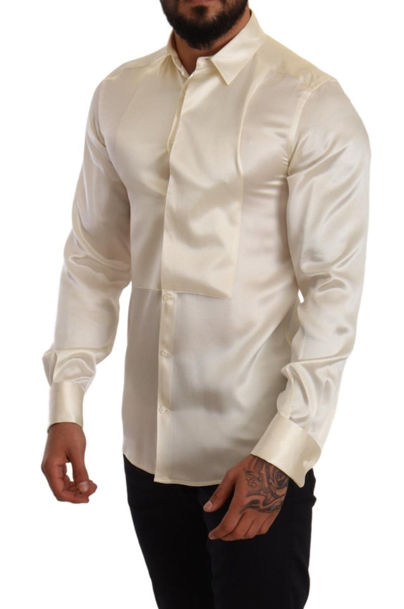 White GOLD Formal Tuxedo Dress Shirt