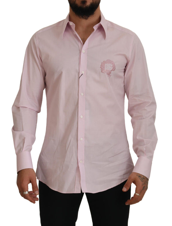 Pink Logo Embroidery Dress Formal MARTINI Shirt