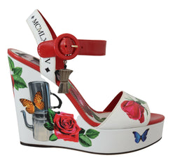 Multicolor Floral Print Wedges Sandals