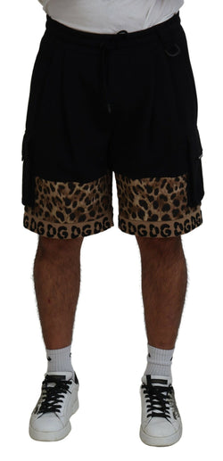 Black Brown Leopard DGPrint Men Casual Shorts