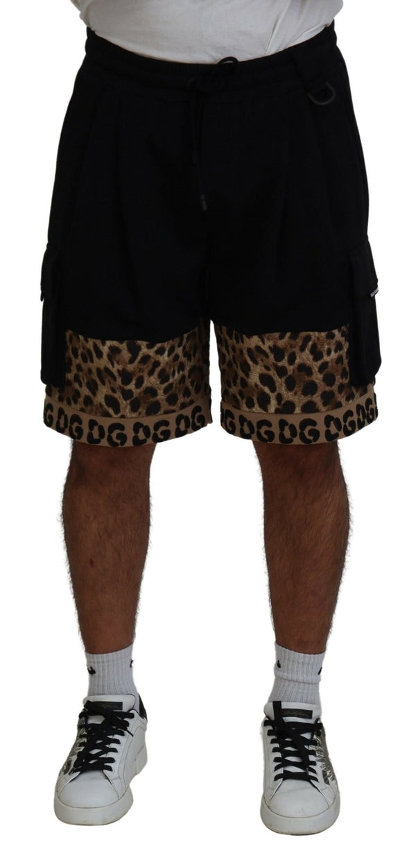 Black Brown Leopard DGPrint Men Casual Shorts