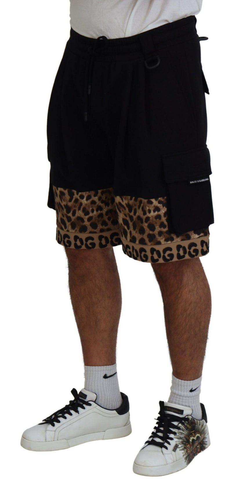 Black Brown Leopard DGPrint Men Casual Shorts