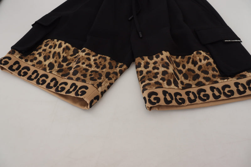 Black Brown Leopard DGPrint Men Casual Shorts