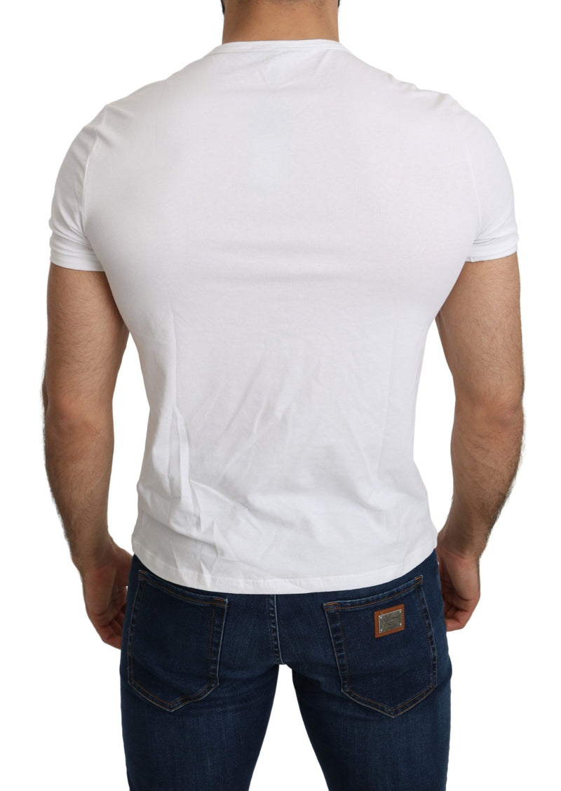 White Cotton Stretch Top Beachwear T-shirt