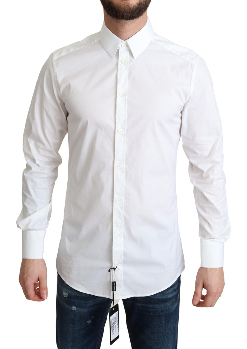 White Cotton Stretch Dress Shirt