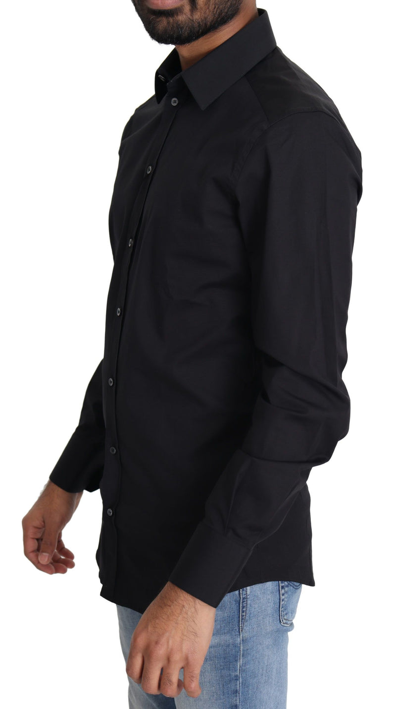 Black Cotton Stetch Dress Formal Shirt