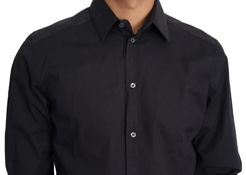 Black Cotton Stetch Dress Formal Shirt