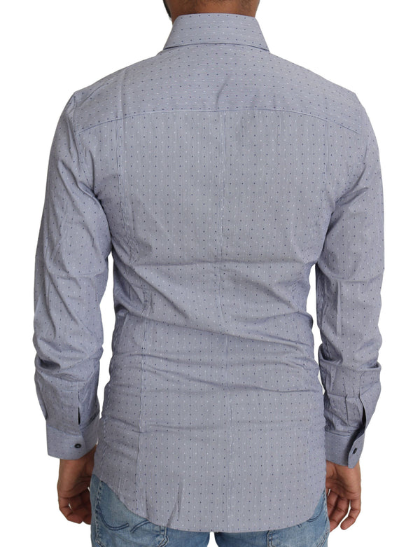 Gray Dotted Semi Fitted Formal SICILIA Shirt