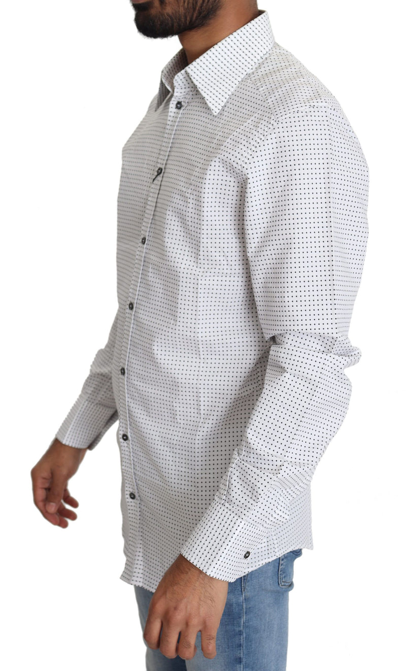 Black White Polka Dots Dress Shirt