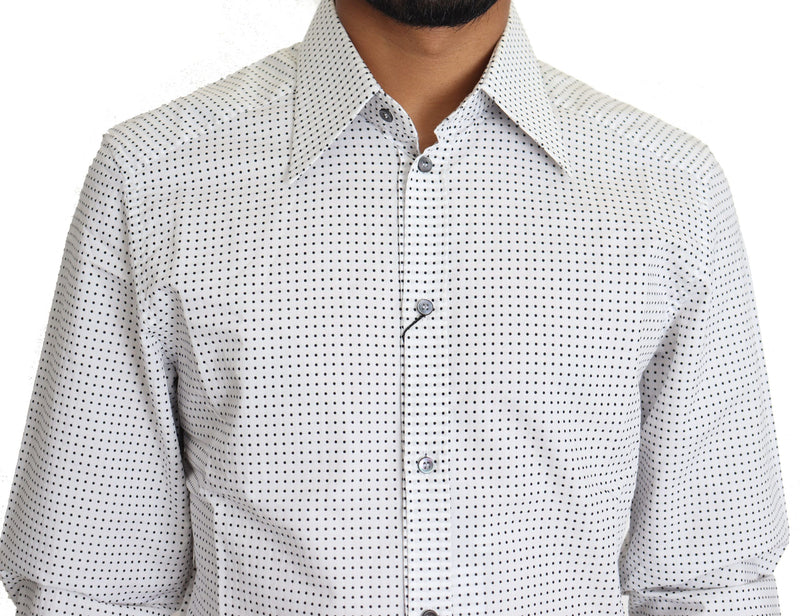 Black White Polka Dots Dress Shirt