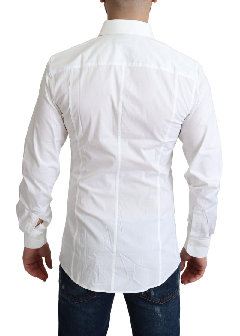 White Cotton Stretch Men Formal SICILIA Shirt