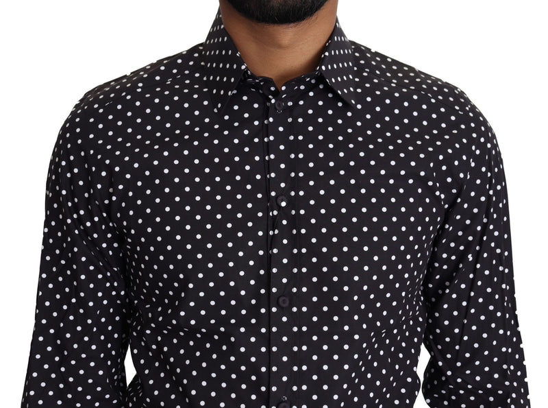 Black White Polka Dots Casual Shirt