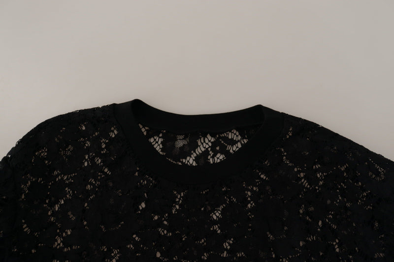 Black Floral Lace Pullover Sicily Blouse