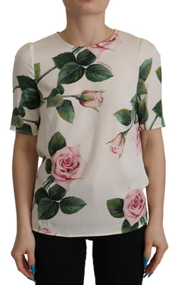 Multicolor Floral Print Round Neck Blouse Top