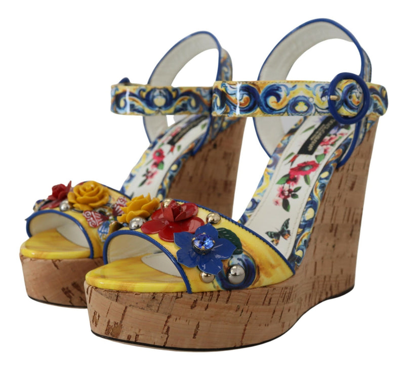 Majolica Crystal Wedges Sandals Shoes