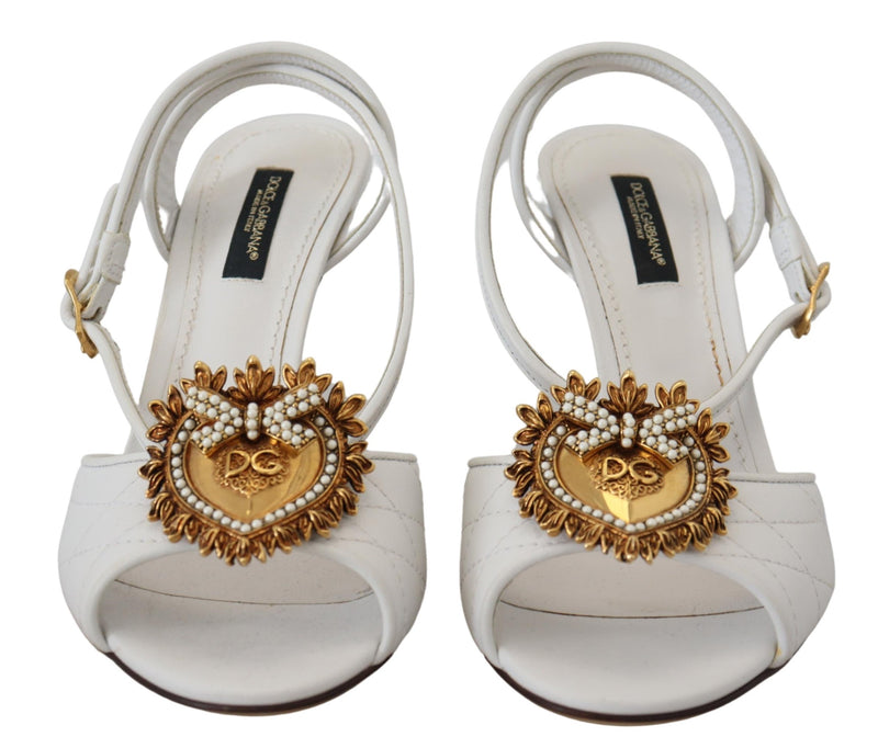 White Devotion Embellished Sandals Shoes