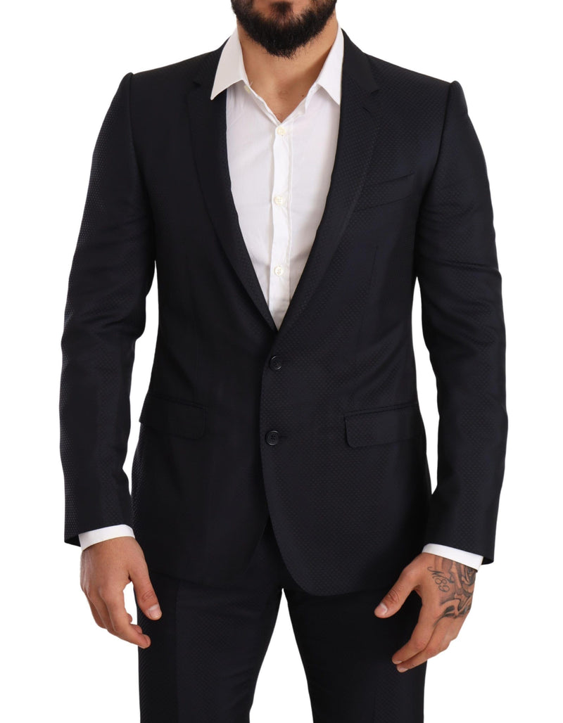 Blue Silk Slim Fit 2 Piece MARTINI Suit