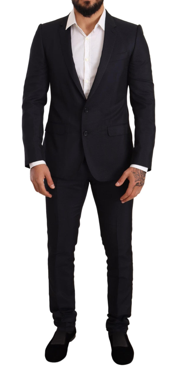 Blue Silk Slim Fit 2 Piece MARTINI Suit