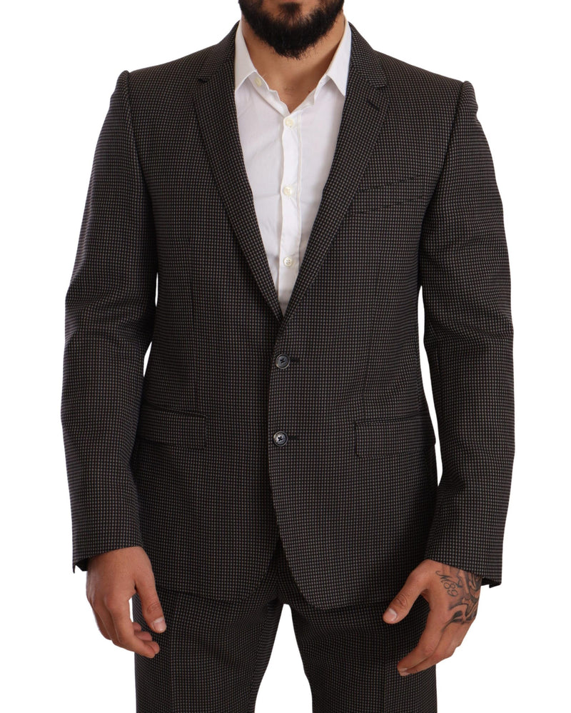 Black Fantasy Pattern Wool MARTINI Suit