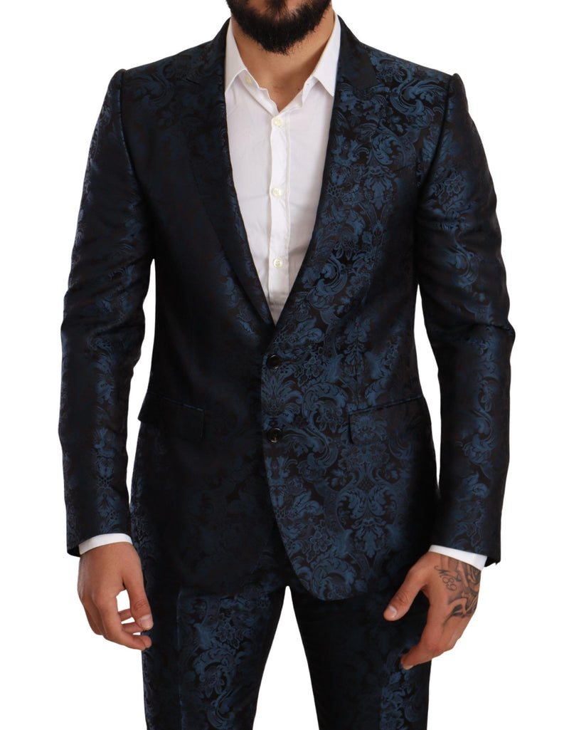 Blue Black Jacquard 2 Piece Set MARTINI Suit