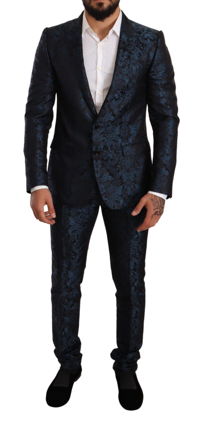 Blue Black Jacquard 2 Piece Set MARTINI Suit