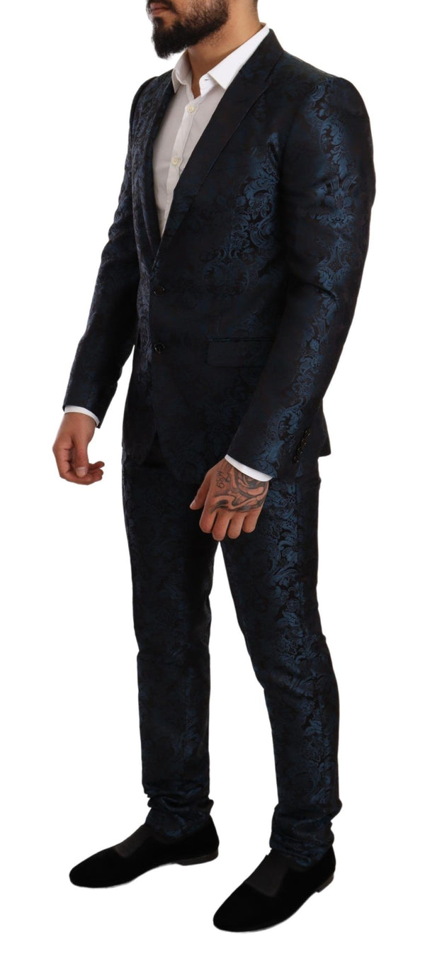 Blue Black Jacquard 2 Piece Set MARTINI Suit