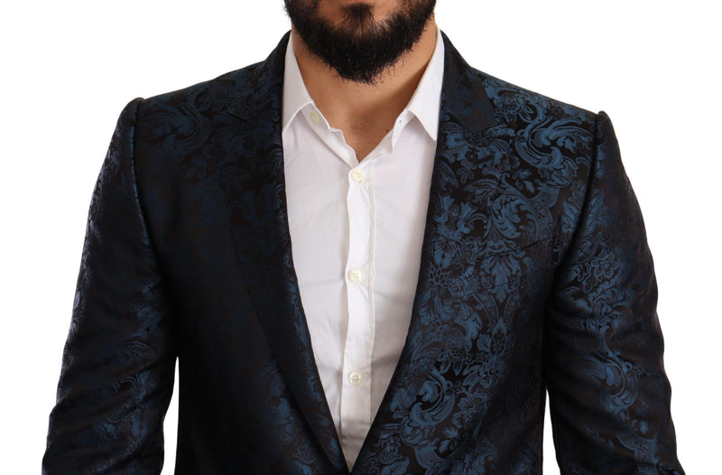 Blue Black Jacquard 2 Piece Set MARTINI Suit