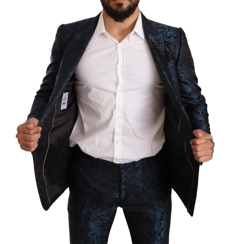 Blue Black Jacquard 2 Piece Set MARTINI Suit