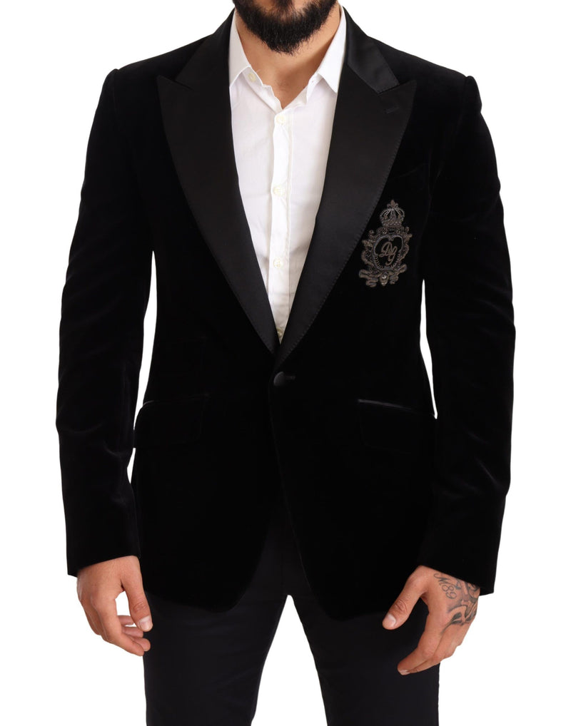 Velvet Gold Crown Jacket SICILIA Black Blazer