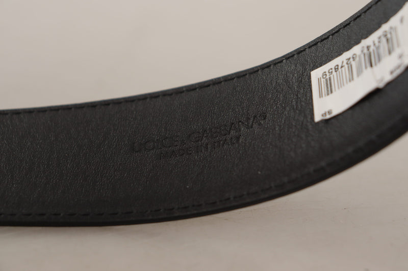 Black Patent Leather Logo Engraved Buckle Belt