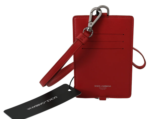 Red Leather Slim Card Slot Coin Holder Men Strap Wallet