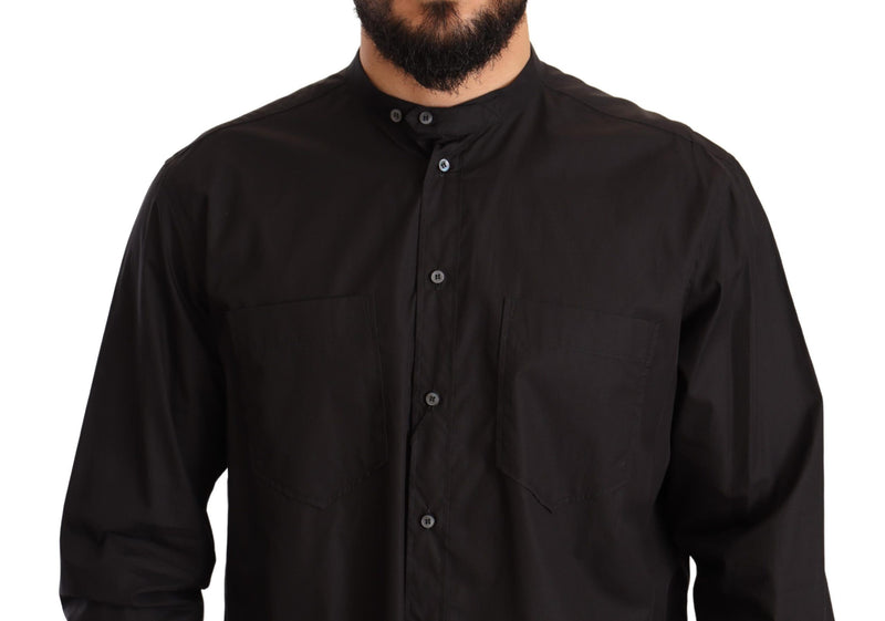 Black 100% Cotton Formal Dress Top Shirt